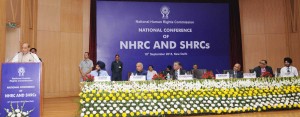 The Union Home Minister, Shri Rajnath Singh addressing at the inauguration of a Conference of the National Human Rights Commission (NHRC) and the State Human Rights Commissions (SHRCs), in New Delhi on September 18, 2015.
