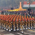 The BSF marching contingents passes through the Rajpath, on the occasion of the 67th Republic Day Parade 2016, in New Delhi on January 26, 2016.