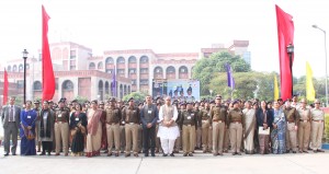 The Union Home Minister, Shri Rajnath Singh in a group photograph at the 7th National Conference on Women in Police, at CRPF Academy, in Kadarpur, Gurgaon on January 06, 2016.