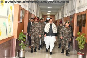 The Raksha Mantri, accompanied by the Chief of the Army Staff