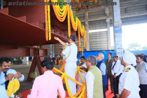 The keel laying ceremony for the third cadet training ship