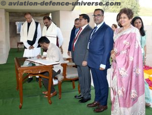 The President of the Democratic Socialist Republic of Sri Lanka Mr. Anura Kumara Disanayaka writing his remarks in the visitor book at Rajghat, in New Delhi on December 16, 2024.