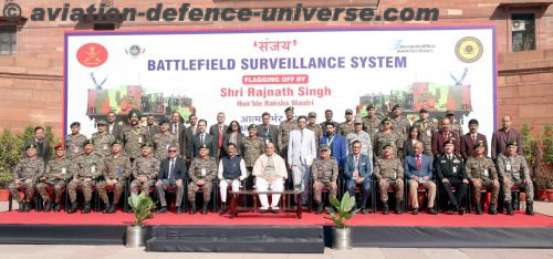 Raksha Rajya Mantri Shri Sanjay Seth, Chief of Defence Staff General Anil Chauhan, Chief of the Army Staff General Upendra Dwivedi, Defence Secretary Shri Rajesh Kumar Singh, Secretary (Defence Production) Shri Sanjeev Kumar