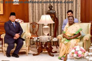 The President of India, Smt Droupadi Murmu received H.E. Mr Prabowo Subianto, President of the Republic of Indonesia at Rashtrapati Bhavan