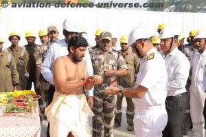 keel laying ceremony for the seventh ship (BY 529, Machilipatnam) 