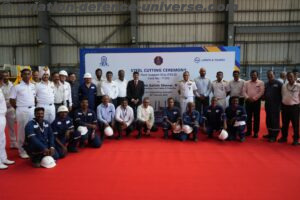 The steel cutting ceremony for the third Fleet Support Ship